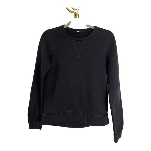 Lululemon Crewneck Pullover Sweater Long Sleeve Solid Black Size 6 - Picture 1 of 5